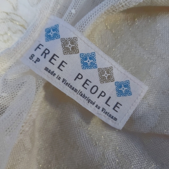 Free People Size Small Cream & Gold Dress - Picture 5 of 6